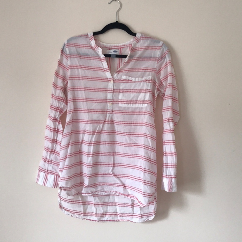 Old Navy Pink and White long sleeve Tunic